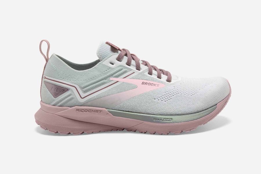 Brooks Running Shoes - Ricochet 3 Road Womens - White/Pink - WOK-972135